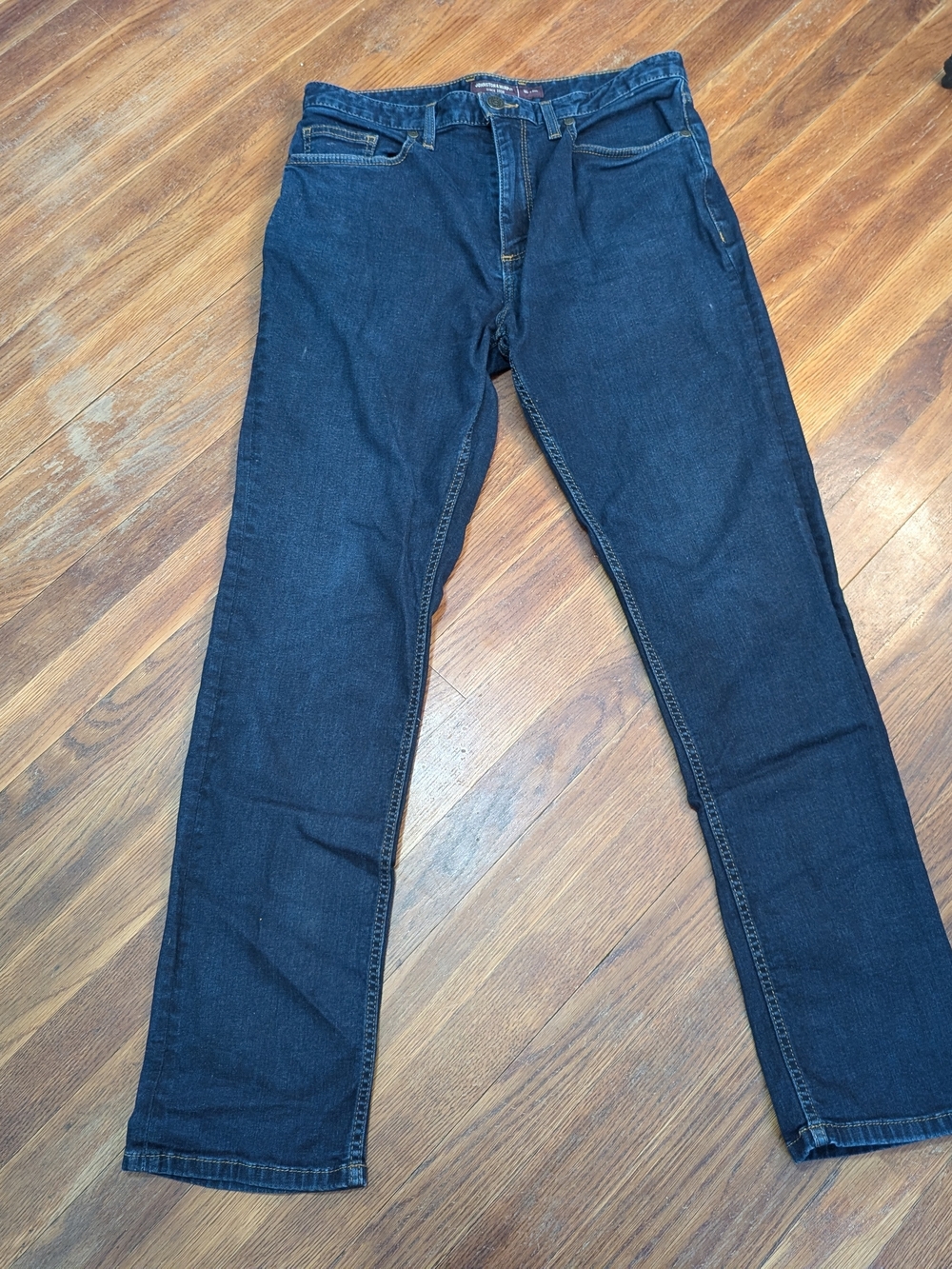 Johnston & Murphy Jeans Mens 33x32 Blue Dark Wash Straight Stretch Tencel Lyocel